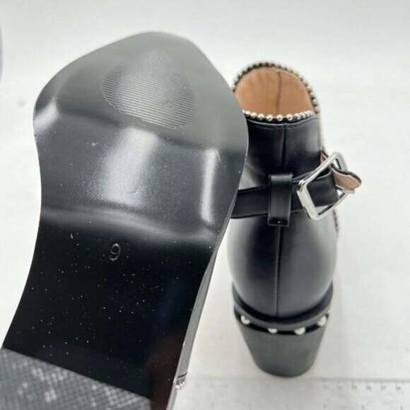 YDN Black Ankle Boots with Silver Accents - Picture 6 of 8